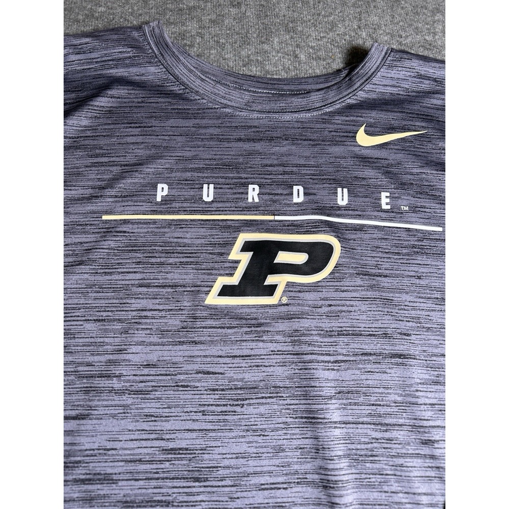 Nike Purdue Boilermakers Long Sleeve Dri-Fit T-Shirt Tee Gray Men's‎ XL